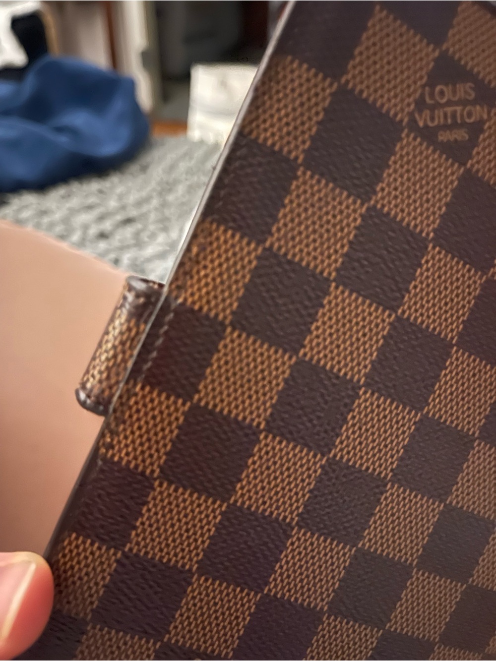 Designer Logo brown checkered planner wallet - Picture 7 of 12